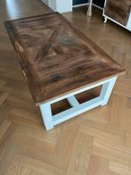 Salontafel bruin blad, witte poten, Huis en Inrichting, Tafels | Eettafels, Ophalen, Overige materialen, Gebruikt, 100 tot 150 cm