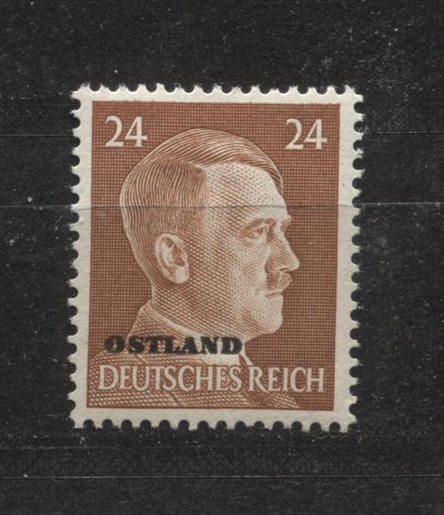 Duitse Adolf H postzegel met opdruk Ostland (13), Verzamelen, Militaria | Tweede Wereldoorlog, Landmacht, Foto of Poster, Duitsland