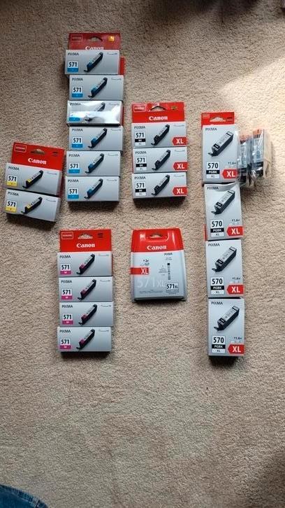 Canon Pixma 571 kleur- en zwarte inktcartridges., Computers en Software, Printerbenodigdheden, Nieuw, Cartridge, Ophalen of Verzenden