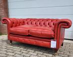 Prachtige Chesterfield bank oxblood red, rood leer., Ophalen, Gebruikt, 150 tot 200 cm, Chesterfield