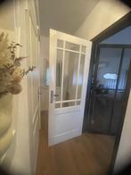 Witte binnendeur met veilig glas