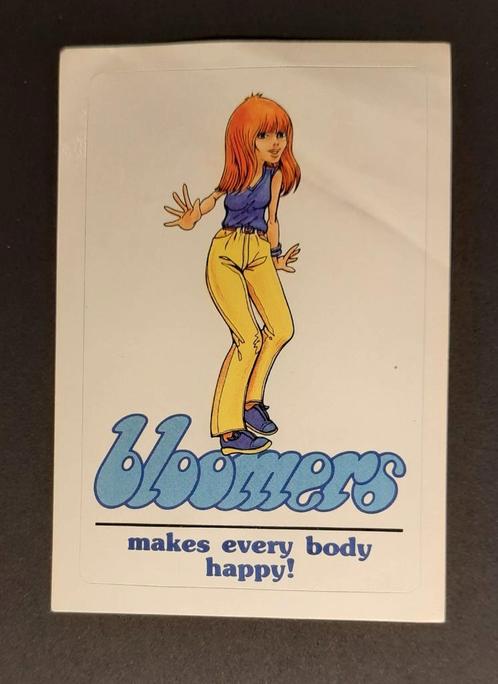 Vintage sticker: bloomers, makes every body happy!, Verzamelen, Stickers, Gebruikt, Overige typen, Ophalen of Verzenden