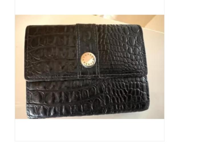 FURLA zwarte ZGAN lak leren kenia print portemonnee CHCS, Sieraden, Tassen en Uiterlijk, Portemonnees, Zo goed als nieuw, Overige merken