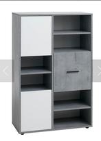 Boekenkast BILLUND 3 deuren wit/beton, 50 tot 100 cm, 25 tot 50 cm, Ophalen of Verzenden, Zo goed als nieuw