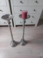 2 kandelaars 70 cm hoog, Ophalen, 50 tot 75 cm, Zo goed als nieuw, Metaal