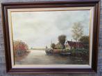 Welling, Boerderij a/d vaart. Olie/doek. 85/65 cm., Ophalen