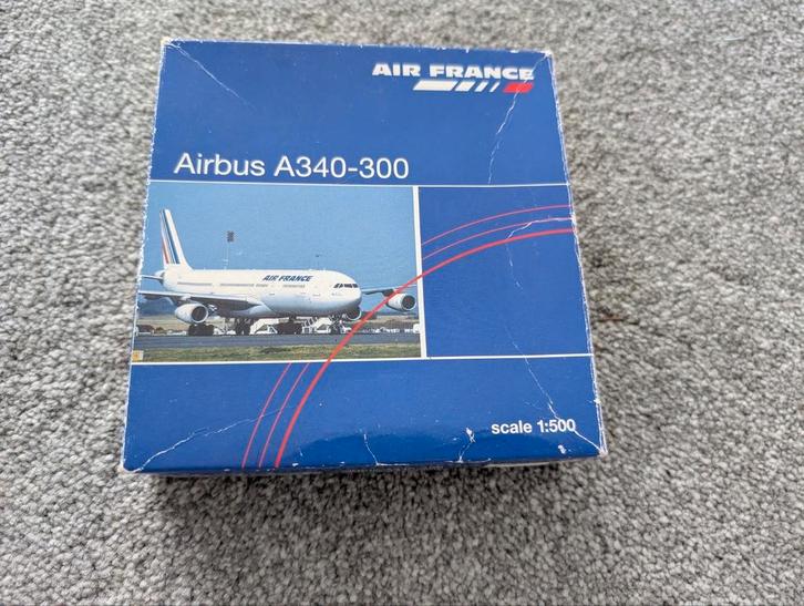 1/500 Herpa Airbus A340-300 Air France KLM, Verzamelen, Luchtvaart en Vliegtuigspotten, Zo goed als nieuw, Schaalmodel, Ophalen of Verzenden