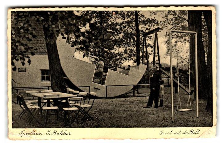 De Bilt, Speeltuin J. Bakker. Lees beschrijving, Verzamelen, Ansichtkaarten | Nederland, Gelopen, Utrecht, 1920 tot 1940, Verzenden