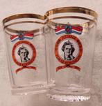 2 retro glaasjes Juliana 10 cm h00g, Ophalen of Verzenden, Gebruikt, Borrel- of Shotglas
