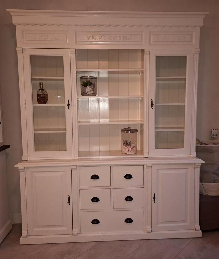 buffetkast, wit ,riviera maison stijl, Huis en Inrichting, Kasten | Buffetkasten, Gebruikt, 200 cm of meer, 25 tot 50 cm, Ophalen