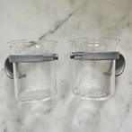 Bodum theeglazen retro vintage grijs zilver glas set plastic, Huis en Inrichting, Ophalen of Verzenden, Glas, Overige stijlen