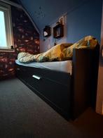 Ikea Brimnes uitschuifbaar bed 80x200, Gebruikt, Eenpersoons, Zwart, Ophalen of Verzenden