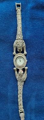 Zilveren art deco dameshorloge met panthers, Overige merken, Japan, @japan.nl, Polshorloge