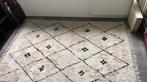 Vloerkleed tapijt 160x250 hoogpolig creme/wit zwarte strepen, Ophalen, Gebruikt, Wit, 200 cm of meer