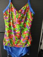 blauwe met bonte blaadjes takini, Ophalen of Verzenden, Zo goed als nieuw, Blauw, Lingerie of Zwemkleding