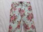 Groene lange broek met bloemen beige rood roze maat 38 / M, Maat 38/40 (M), Ophalen of Verzenden, Lang, STAR