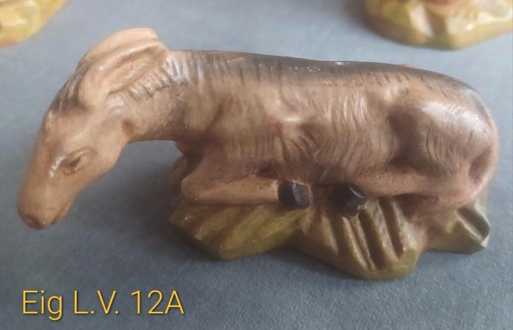 Kerst stal figuren Lumen Venlo Gips "de Ezel" 12A, Antiek en Kunst, Kunst | Beelden en Houtsnijwerken, Ophalen of Verzenden