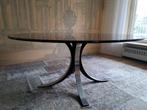 Vintage glazen eettafel Tecno T69 Italiaans design '70, Ophalen, Rond, Glas, Italiaans, modern