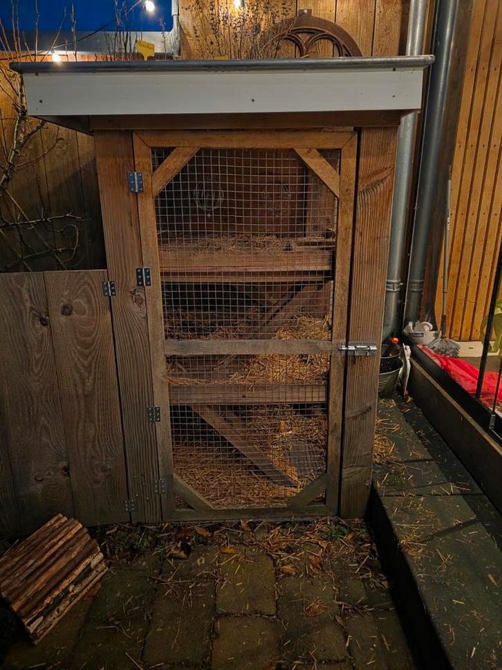 Robuust konijnenhok van douglas hout – 2 verdiepingen – met, Dieren en Toebehoren, Knaagdieren en Konijnen | Hokken en Kooien