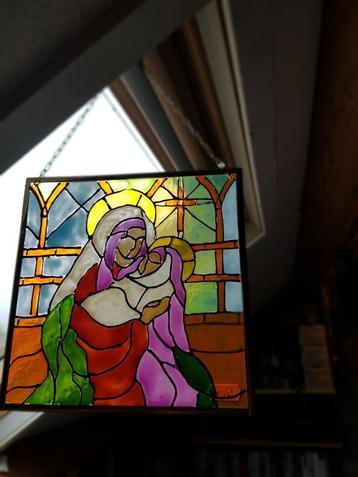 Plexi glas in lood raamhanger met kerst afbeelding beschikbaar voor biedingen