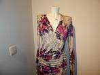 Rena Lange zijde stretch jurk gesmockte voorkant bloemen D42, Kleding | Dames, Overige kleuren, Verzenden, Maat 42/44 (L), Onder de knie