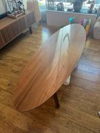 Ovale Salontafel Walnootfineer 180x59 cm, Ophalen, 50 tot 100 cm, Zo goed als nieuw, 150 tot 200 cm