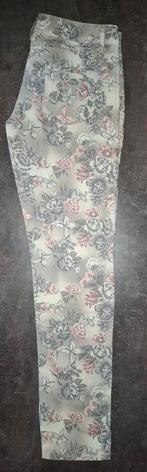 Nieuw grijs gebloemde stretch broek van Onado maat M, Kleding | Dames, Maat 38/40 (M), Onado, Nieuw, Ophalen of Verzenden