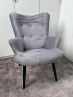Fauteuil Arne - stof - antracietgrijs, Huis en Inrichting, Ophalen, Luxe met knoopdetails, 75 tot 100 cm, Zo goed als nieuw
