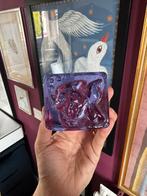 Paarse Glazen Presse-papier met Vis uit de Vogezen Frankrijk, Ophalen of Verzenden