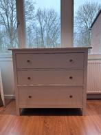 Commode IKEA Hemnes - wit gebeitst - gouden bloemenknopjes, Ophalen, Gebruikt, 50 tot 70 cm, 100 cm of meer