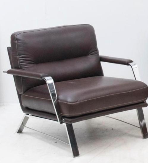 Leren design fauteuil van W. Schillig, Huis en Inrichting, Fauteuils, Zo goed als nieuw, Leer, 50 tot 75 cm, 75 tot 100 cm, Ophalen