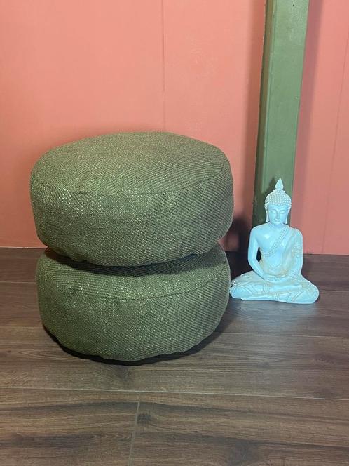 Meditatie kussen - Vloerkussen - 40x20cm - Handwerk, Huis en Inrichting, Woonaccessoires | Kussens, Nieuw, Groen, Rond, Ophalen of Verzenden