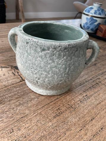 Olijfgroen Bloempotje - 14cm beschikbaar voor biedingen