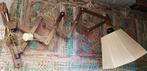 Retro /Hout/Schaarlamp/Harmonica/Lamp, Ophalen of Verzenden