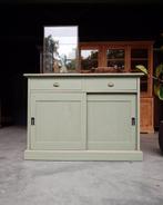 Groen dressoir | Teak TV-meubel | TV Kast | Bureau #2089, 100 tot 150 cm, Teakhout, Ophalen of Verzenden, Zo goed als nieuw