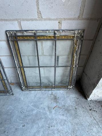 Ouderwetse glas in lood ramen (4 stuks) beschikbaar voor biedingen