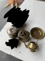 Vintage antiek retro koper potje en theepotje, Ophalen of Verzenden