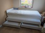 Eenpersoons uitschuifbed Slakt, Ophalen, 90 cm, Eenpersoons, Wit