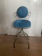Barok, Hollywood make up stoeltje, antiek, blauw, Huis en Inrichting, Stoelen, Ophalen, Gebruikt, Blauw, Eén