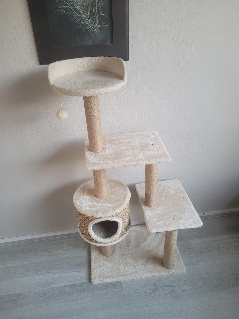 Kattenmeubel met krabpalen 123 cm zeegras, Ophalen, Zo goed als nieuw, Krabpaal