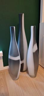 3 mooie vazen, grijs-wit, Huis en Inrichting, Woonaccessoires | Vazen, Ophalen, Overige kleuren, Minder dan 50 cm, Glas