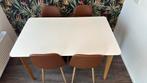 Eettafel met 4 stoelen, Huis en Inrichting, Tafels | Eettafels, 100 tot 150 cm, Rond, Ophalen of Verzenden, Zo goed als nieuw