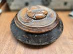Houten Dekseldoos met Bloemmotief, Ophalen of Verzenden, Gebruikt