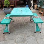 Vintage retro opvouwbare camping picknick tafel 4 persoons, Ophalen, Zo goed als nieuw, Rechthoekig, Hout
