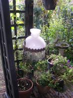 Antieke hang olielamp, compleet met pegels, majolica pot, Antiek en Kunst, Ophalen