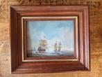 Klein Olieverfschilderij Zeeschip - Ingelijst, Ophalen of Verzenden