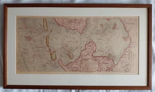 Caarte van de Zuyder-Zee - Kleurenets - Nr. 60 van 100, Antiek en Kunst, Kunst | Etsen en Gravures, Ophalen