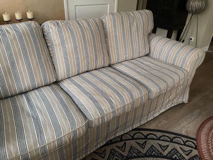 Bank, Huis en Inrichting, Banken | Bankstellen, Gebruikt, Rechte bank, Vierpersoons of meer, 250 tot 300 cm, 75 tot 100 cm, Stof