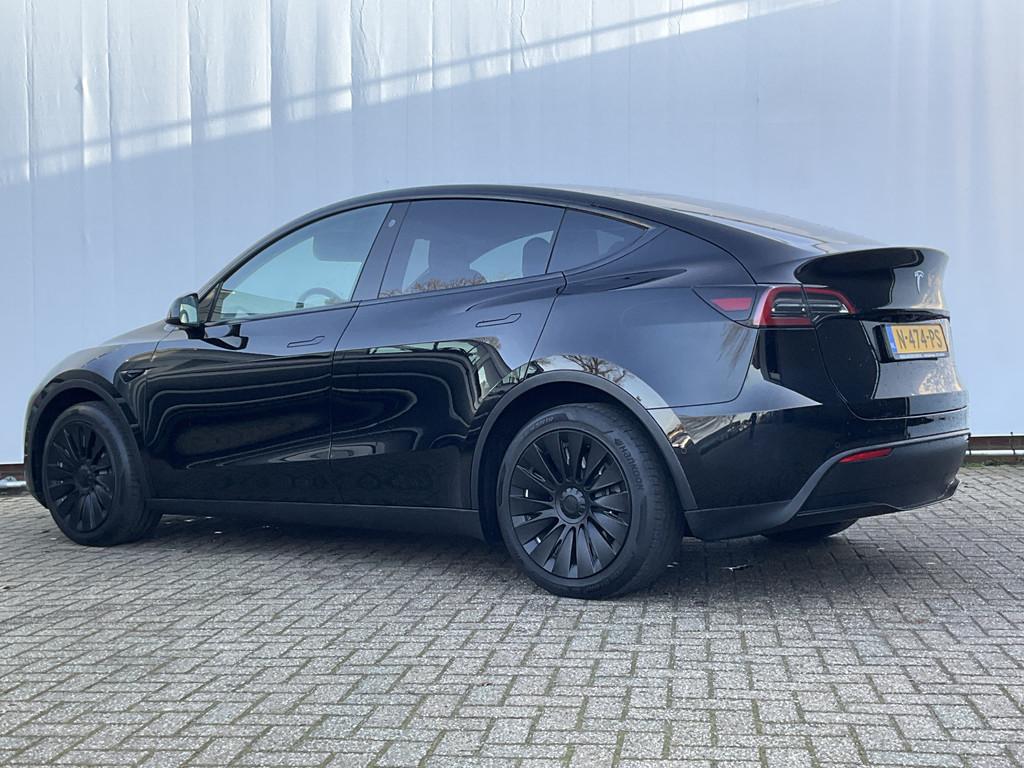 Tesla Model Y Long Range AWD 75 kWh Autopilot Leer Pano.dak, Auto's, Tesla, Navigatiesysteem, Gebruikt, Zwart, Origineel Nederlands