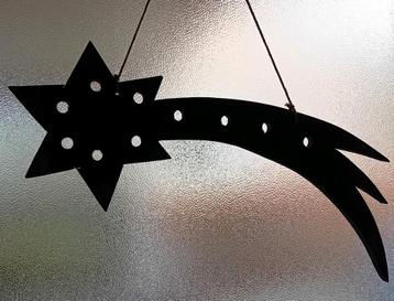 Houten Ster van Bethlehem - Zwart & Goud beschikbaar voor biedingen